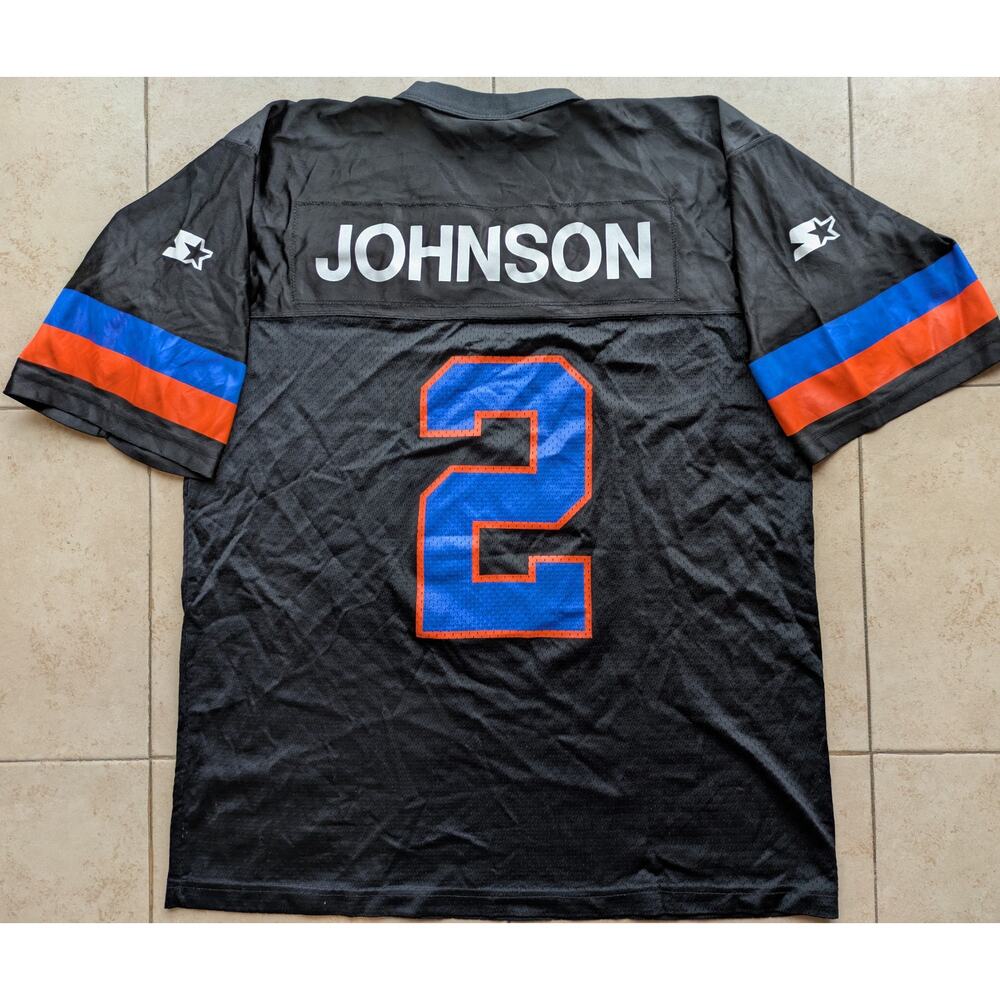 Larry JOHNSON #2 NY Knicks 90s STARTER jersey FOOTBALL 48 L black NBA vintage